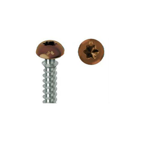 Vis MUSTAD Framex pour PVC - Tête fraisée réduite Torx - Ø6x70 mm - Boite de 100 - Chromiting - laqué marron - SP305A60070034C