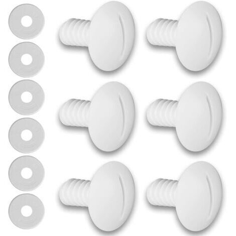 Vis de roue en plastique pour nettoyeur de piscine Polaris 180/280 – Kit de 6 vis et rondelles – Résistant aux produits chimiques