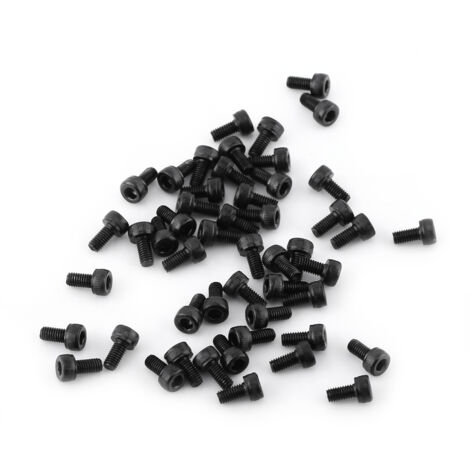 Vis de sûreté hexagonale M3 noir (M3 x 6mm, entièrement filetées, 50pcs)