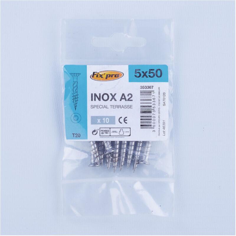 Vis de terrasse en inox A2 5x50 /10