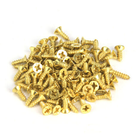 Vis de Tôle Autotaraudeuses Antiques Tête Plate 500g Multi-Usages (2x10mm, Jaune)