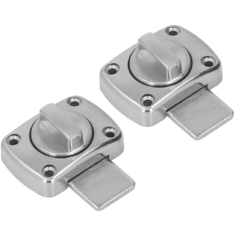 Vis de verrouillage à boulon rotatif, serrure en alliage de Zinc pour meubles, porte de salle de bains, argent