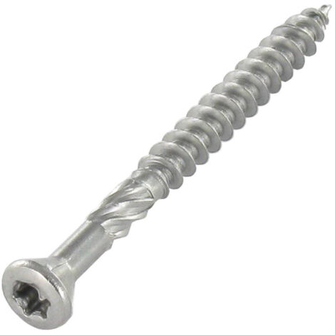 Vis DECK Tête fraisée bombée TFB TORX T15 4X60 Pointe antifendage cut type 17 Inox C2-30 pièces
