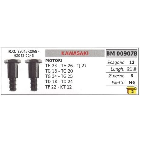 Vis d'embrayage moteur KAWASAKI TH 23 26 TJ 27 TG 18 20 24 25 TD 18 24 009078