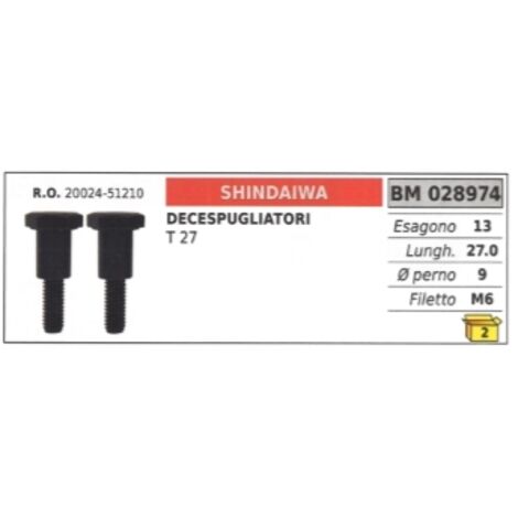 Vis d'embrayage SHINDAIWA débroussailleuse T27 20024-51210 hexagone 13mm Ø goujon 9mm