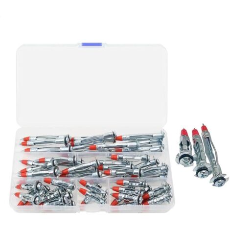Vis d'expansion métallique, vis d'expansion des cloisons sèches - Vis de cloison sèche 52x 52x Accessoires d'outils de rénovation, Assortiment de noix autodéclissantes en acier en carbone pour l'amé