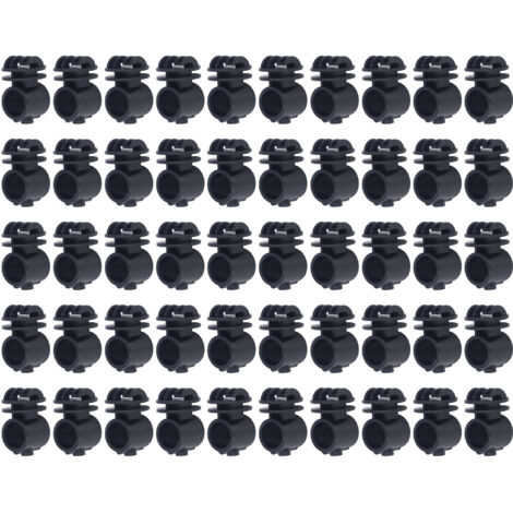 Vis d'Isolation Electrique ABS, Lot de 50 Pièces pour Tige Porteuse de Clôture Électrique Pulsée Diamètre 2.1cm, Accessoires Noir pour Système de Grille