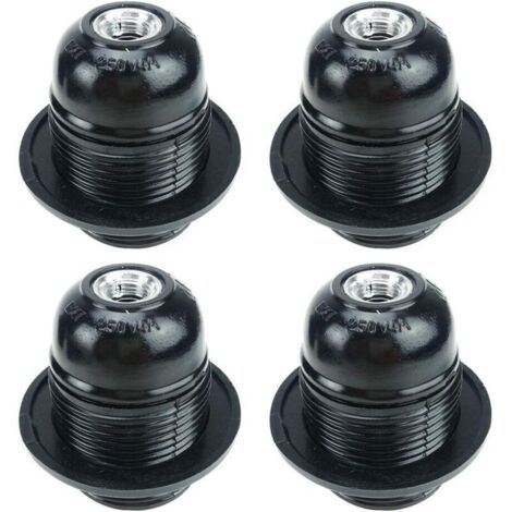 Vis E27 Noir, Support D'ampoule E27, 4 Pièces Douille E27, Ampoule à Douille E27, Douille D'ampoule Solide, Adaptateur Noir Socket, Douilles de Lampe Décoration Café Cuisine Cafétéria Industrie et DIY