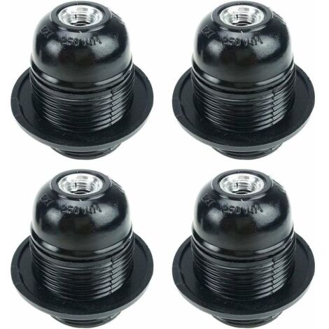 Vis E27 Noir, Support D'ampoule E27, 4 Pièces Douille E27, Ampoule à Douille E27, Douille D'ampoule Solide, Douilles de Lampe Décoration Café Cuisine Cafétéria Industrie et DIY-LIAIKI