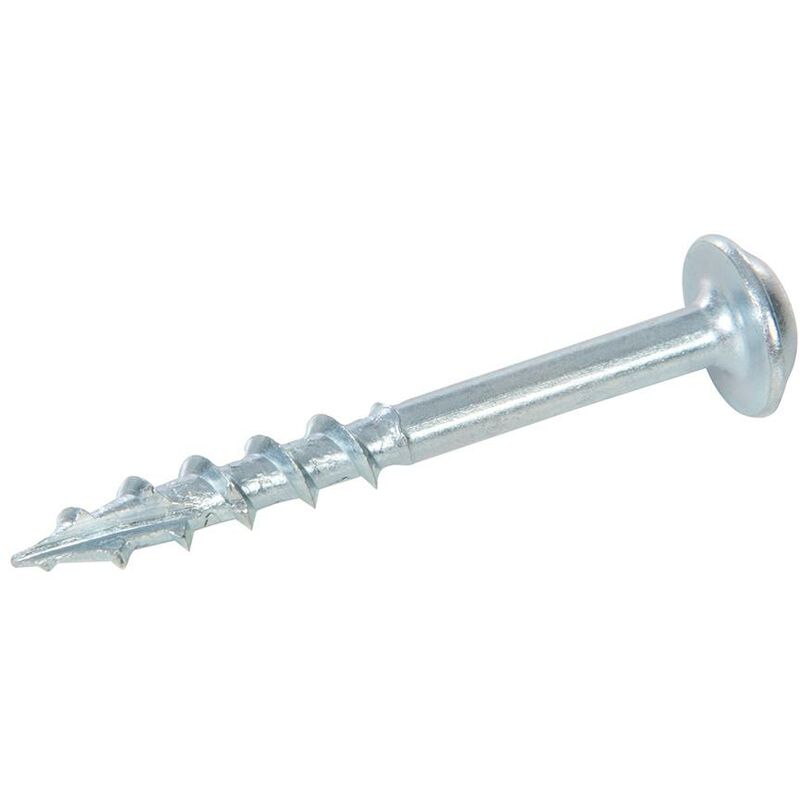 Vis en zinc pour perçages dissimulés, fausse rondelle, filetage grossier p/hc 8 x 1-1/2', 500 pcs