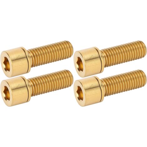 Vis en Titane M7x20mm pour Potence Vélo, Tête Hexagonale Dorée, Alliage Résistant