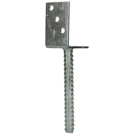 Vis Express – Pied de poteau L 60x100x80 mm en acier zingué – Accessoire robuste pour fixation – Applications construction et aménagement extérieur