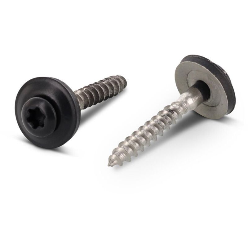 Vis faitage Tête fraisée bombée tfb torx T20 Inox A2 RAL7016 gris anthracite 4.5X45 Rondelle d'étanchéite EPDM-200 pièces