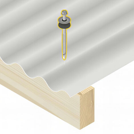 Vis fibres-ciment sommet onde support bois SCELL-IT - Ø6.5x130 mm TH8 - Inox A2 - Sachet de 100 - FTW-65130A2