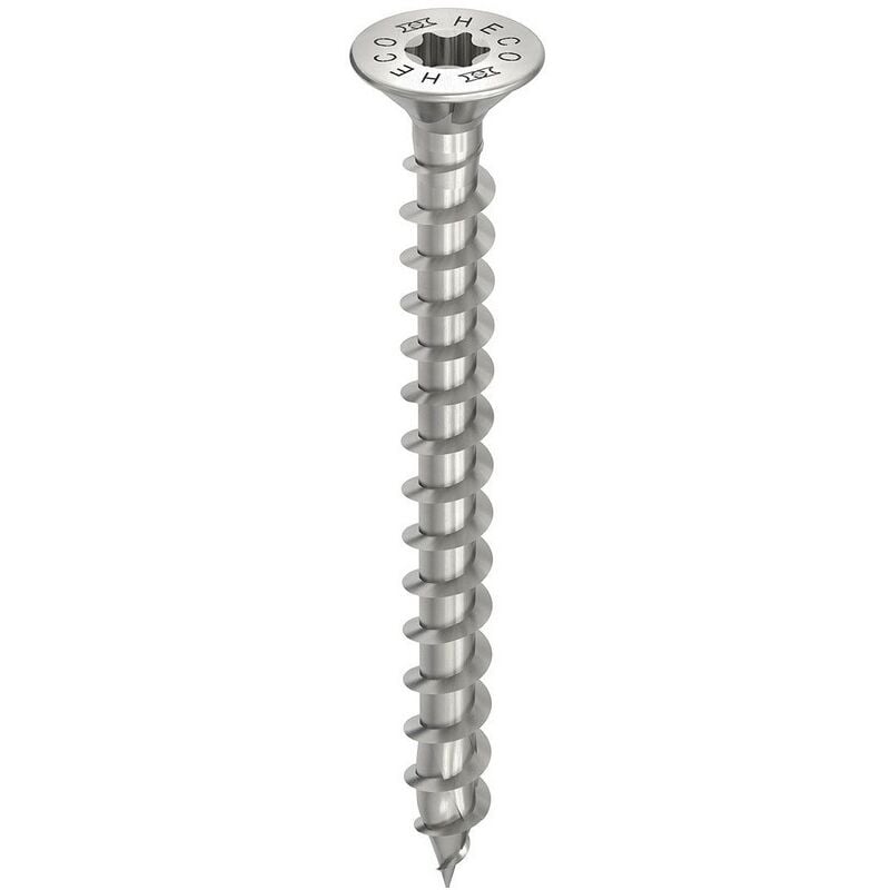 Heco Schrauben - Vis HECO-Topix-Plus Inox - Ø3,5x30mm - Tête Fraisée à poches de fraisage - Filetage Total variable - T20 - Boite de 200 - 62020