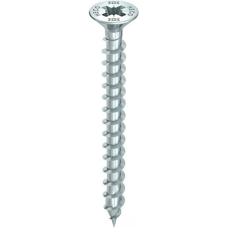 Vis HECO-Topix-Plus - Ø3,5x50mm - Tête Fraisée à poches de fraisage - Filetage Partiel - PZ2 - Boite de 500 - 60340