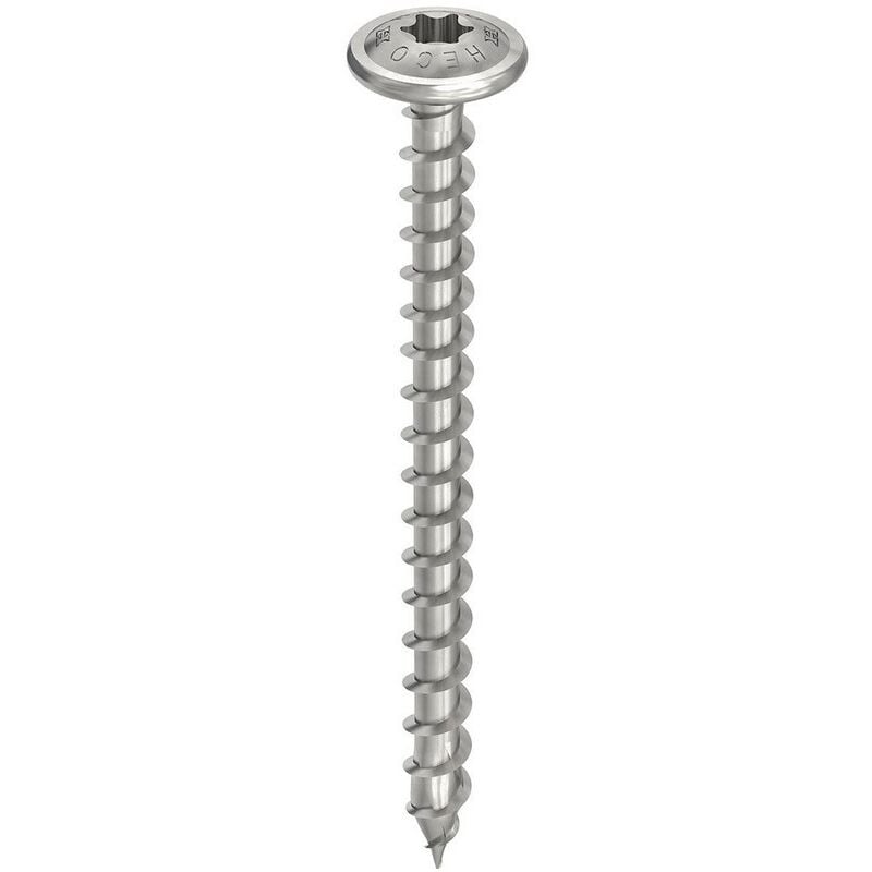 Vis Heco Topix-Plus Inox - Ø6x40mm - Tête Ronde large - Filetage Total - T30 - Boite de 200 - 61802