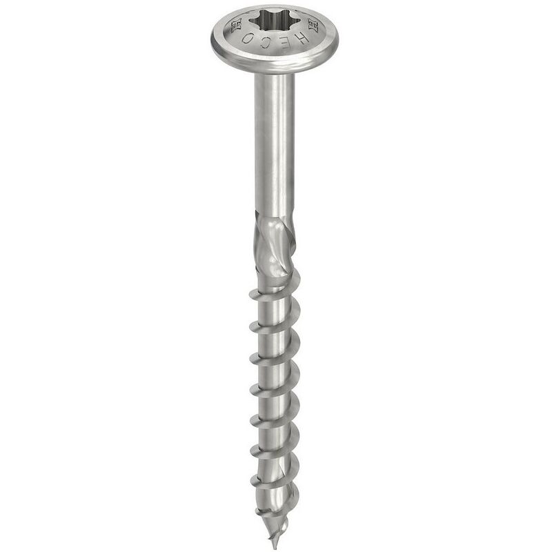 Vis Heco Topix-Plus Inox - Ø8x200mm - Tête Ronde large - Filetage Partiel - T40 - Boite de 50 - 61876