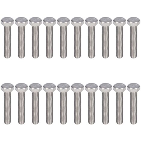 Vis Hex DIN 933 A2-70, M10x50, 20 pièces, 304 Stainless Steel Inoxydable