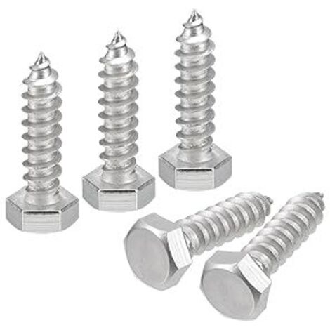Vis Hex Tête Lag Vis Boulons, 25Pcs 5/16" x 1-1/4" 304 Acier Inoxydable Partiel Fil Bois Vis