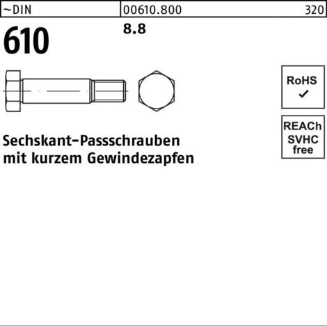 Vis hexagonale DIN 610 m.kurzem Gewindezapfen x130mm