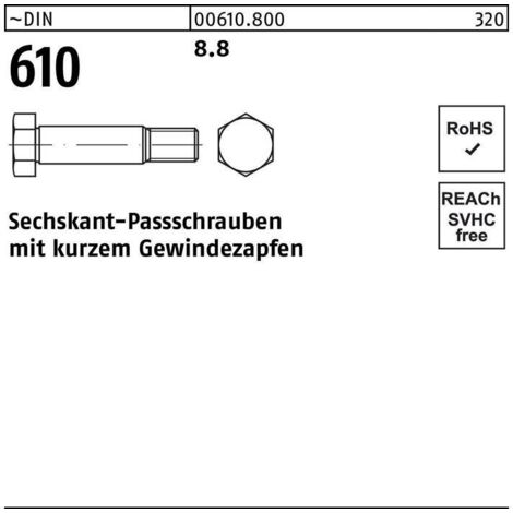 Vis hexagonale DIN 610 m.kurzem Gewindezapfen x90mm