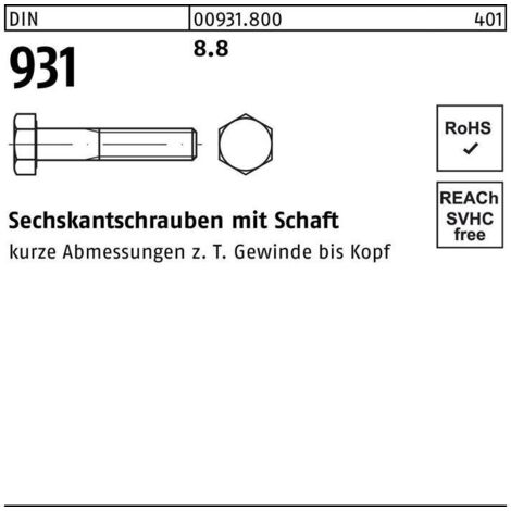 Vis hexagonale DIN 931/ISO 4014 m.Schaft x280mm