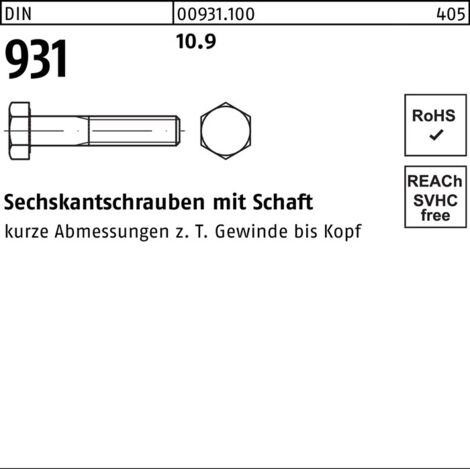 Vis hexagonale DIN 931/ISO 4014 m.Schaft x60mm
