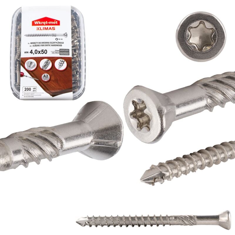 Vis INOX A2 WN 4,0x050 pour sols et terrasses