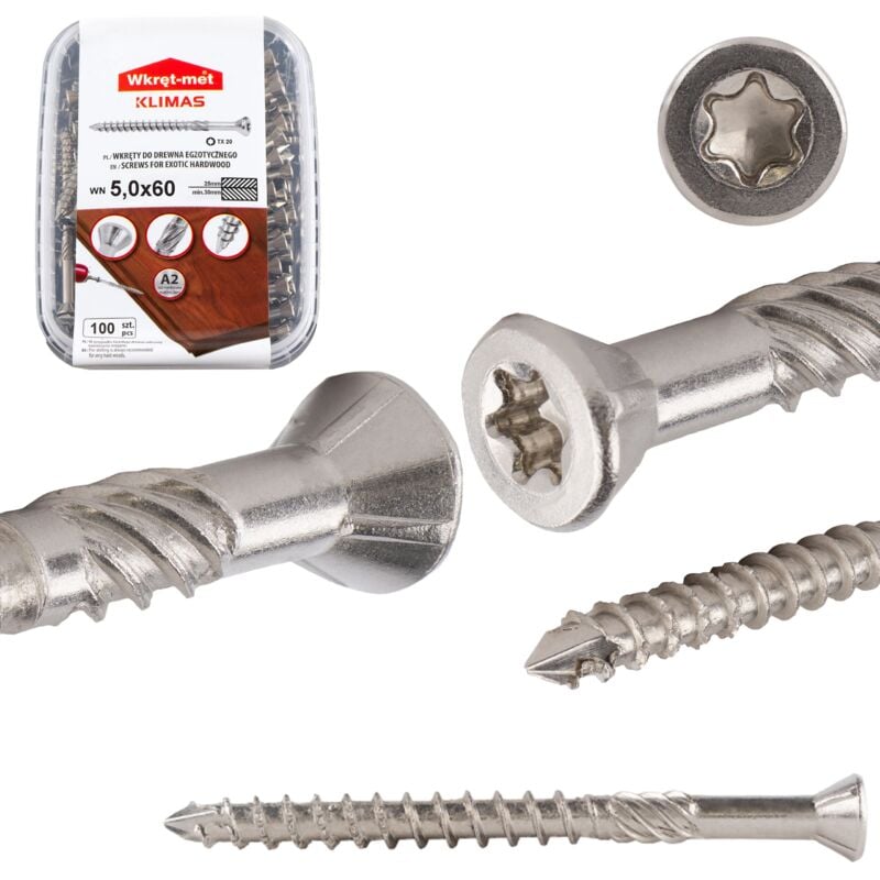 Vis INOX A2 WN 5,0x060 pour sols et terrasses