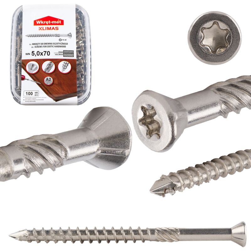 Vis INOX A2 WN 5,0x070 pour sols et terrasses