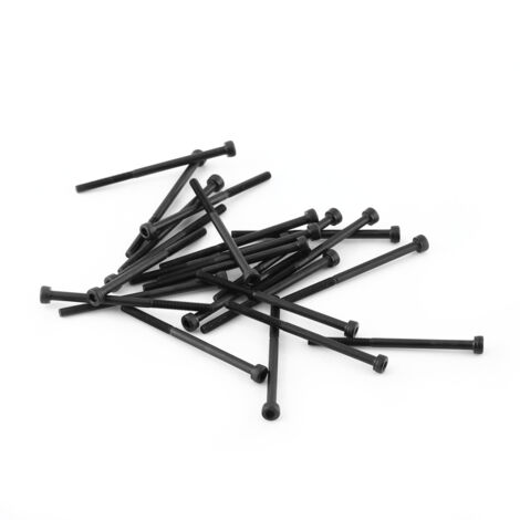 Vis M3 à tête hexagonale noire en acier 12.9 grade 50mm 24 pièces jeu fixation construction DIY