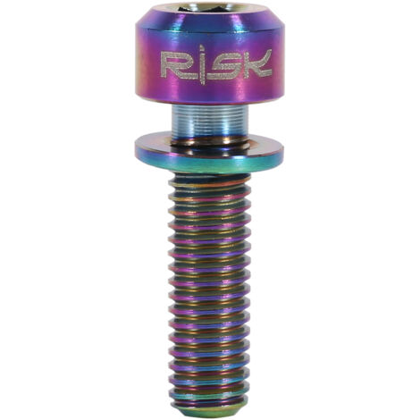 Vis M5 x 18mm Titane pour Potence Vélo, 6 Pièces avec Entretoises Arc-en-Ciel