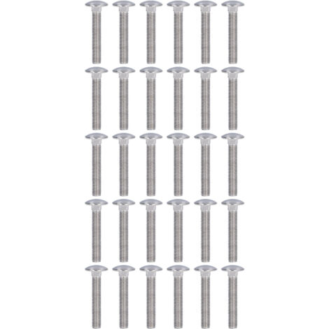 Vis métallique carrosserie A2‑70 Inox 30 unités M10x55 Boulon arrondi tête ronde