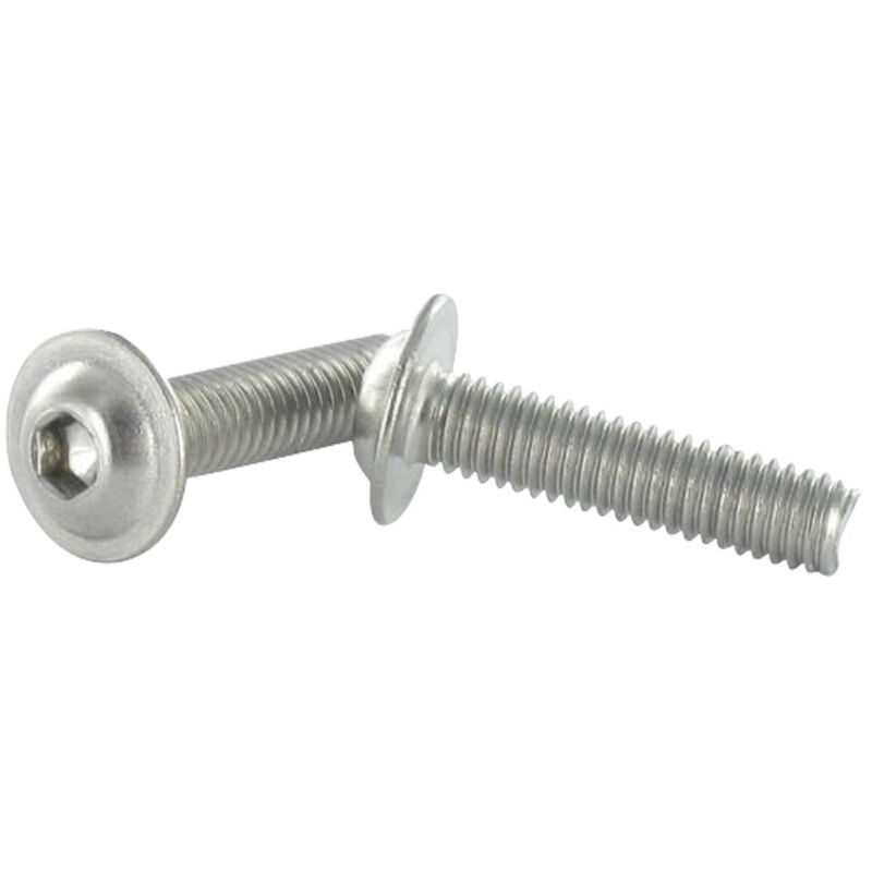 Vis métaux bhc (Tête Bombée Hexagonal creux) Embase collerette M10X16 Clé de 6 HC6 Inox A2-200 pièces
