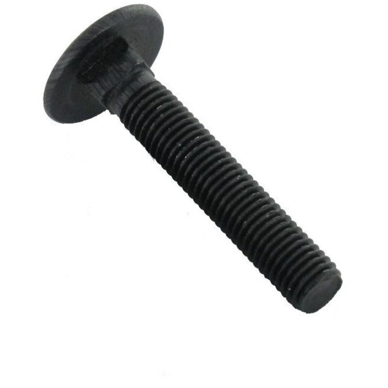 Trcc japy tête ronde collet carré M8X140 Filetage total Acier zingué noir-50 pièces