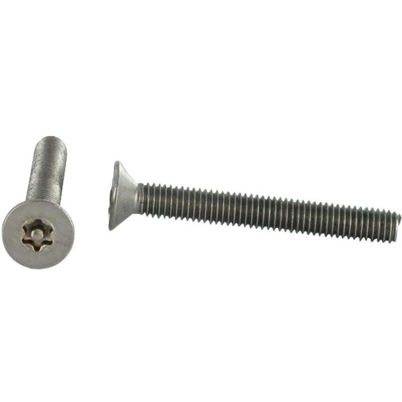 Vis métaux Inox A2 Inviolable Tête fraisée tf torx T25 + Téton M5X50-100 pièces
