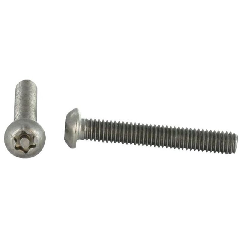 Vis métaux Inox A2 Inviolable Tête bombée T45+TETON M10X60-50 pièces
