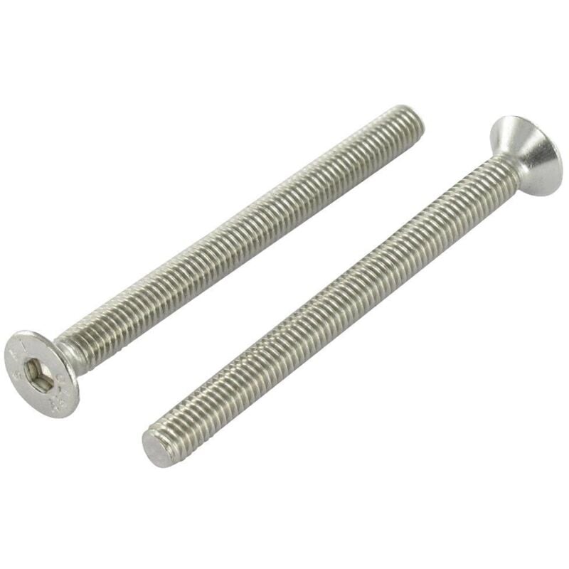 Vis métaux fhc tête fraisée empreinte hexagonale creuse Clé de 5 HC5 M8X100 Filetage total Inox A4-30 pièces