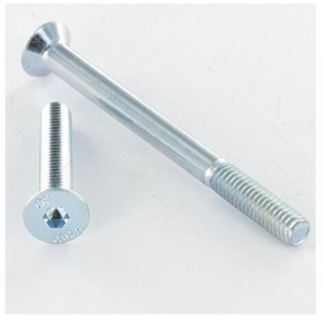 Vis métaux FHC tête fraisée empreinte hexagonale creuse Clé de 5 HC5 M8X35 Filetage total Classe 10.9 Acier-1 pièce