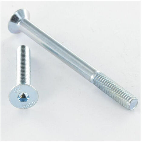 Vis métaux FHC tête fraisée empreinte hexagonale creuse Clé de 5 HC5 M8X40 Filetage partiel Classe 10.9 Acier brut-10 pièces