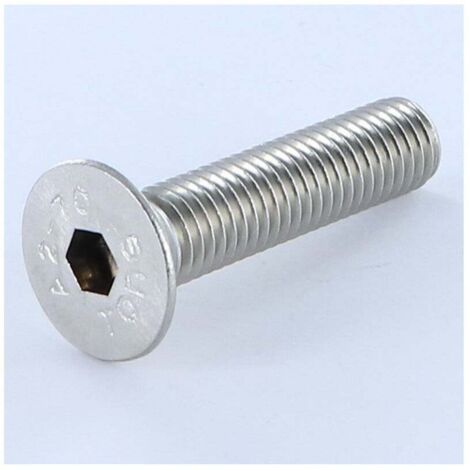 Vis métaux Inox A2 FHC tête fraisée empreinte hexagonale creuse Clé de 10 HC10 M16X50 Filetage total-5 pièces