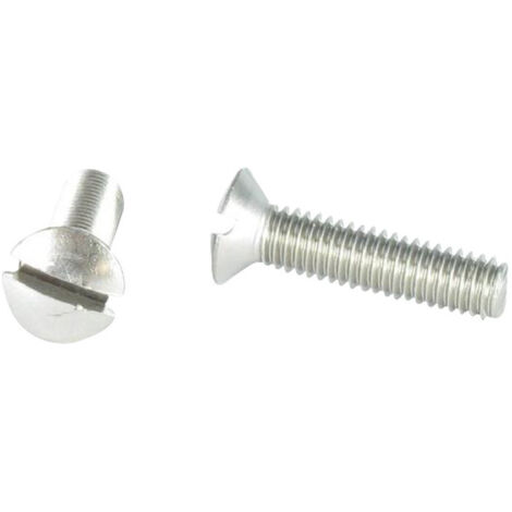 Vis métaux Inox A2 Tête fraisée bombée TFB Fendue M5X12-200 pièces