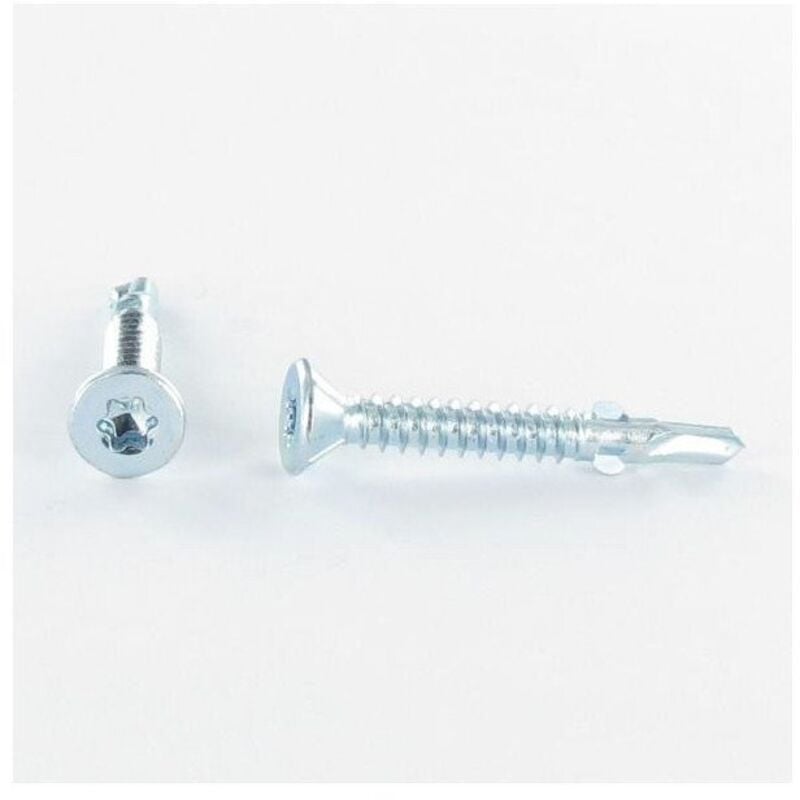 Vis autoperceuse Tête fraisée TF TORX T25 5.5X32 Crantée et ailettes Acier zingué-500 pièces