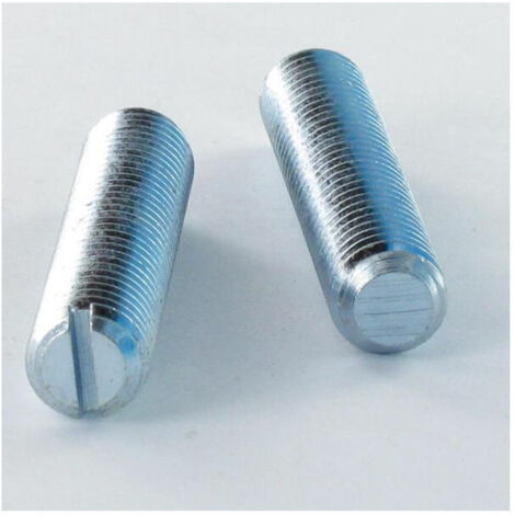 Vis métaux Sans tête Fendue M6X40 Bout plat Acier zingué-1 pièce