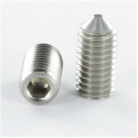 Vis métaux Sans tête six pans creux (sthc) Clé de 2.5 HC2.5 M5X10 Bout pointeau Acier zingué blanc