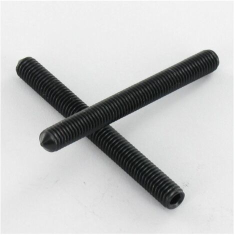 Vis métaux Sans tête six pans creux (sthc) Clé de 4 HC4 M8X18 Bout pointeau Acier zingué noir-1 pièce