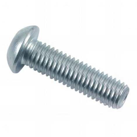Vis métaux tête bombée 6 pans creux 6 x 8 mm BHC Zinguée - Boite de 200 pcs - Fixtout BHC1090600802B