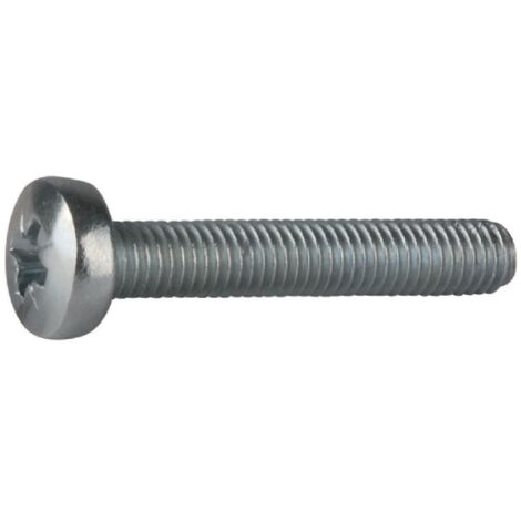 Vis métaux tête cylindrique bombé PZ2 - Ø 4 mm - 35 mm - Zingué blanc - Boîte de 500 pièces - Vissal