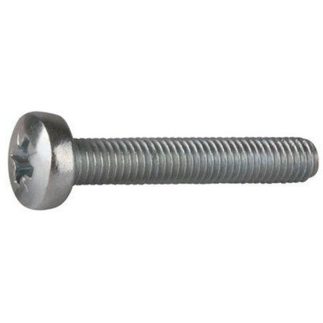 Vis métaux tête cylindrique bombé PZ3 - Ø 6 mm - 40 mm - Zingué blanc - Boîte de 200 pièces - Vissal